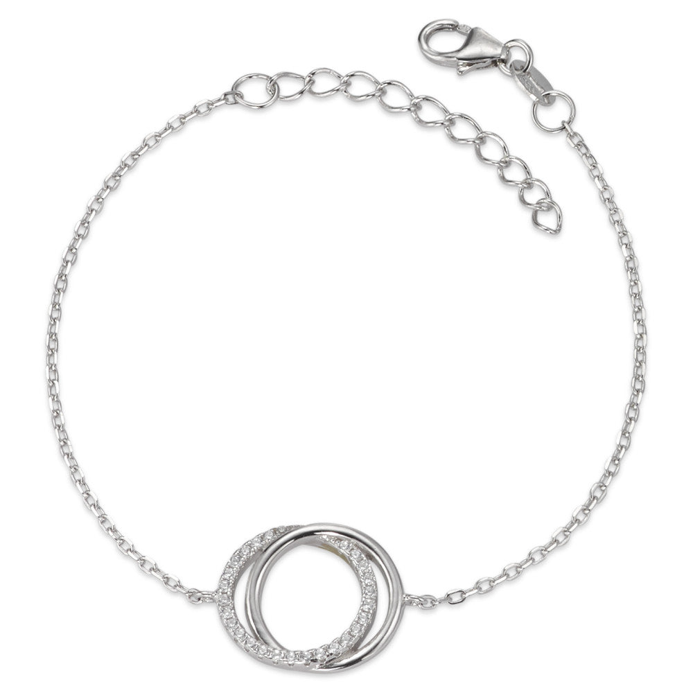 Armbånd Sølv Zirconia rhodineret 16-19 cm