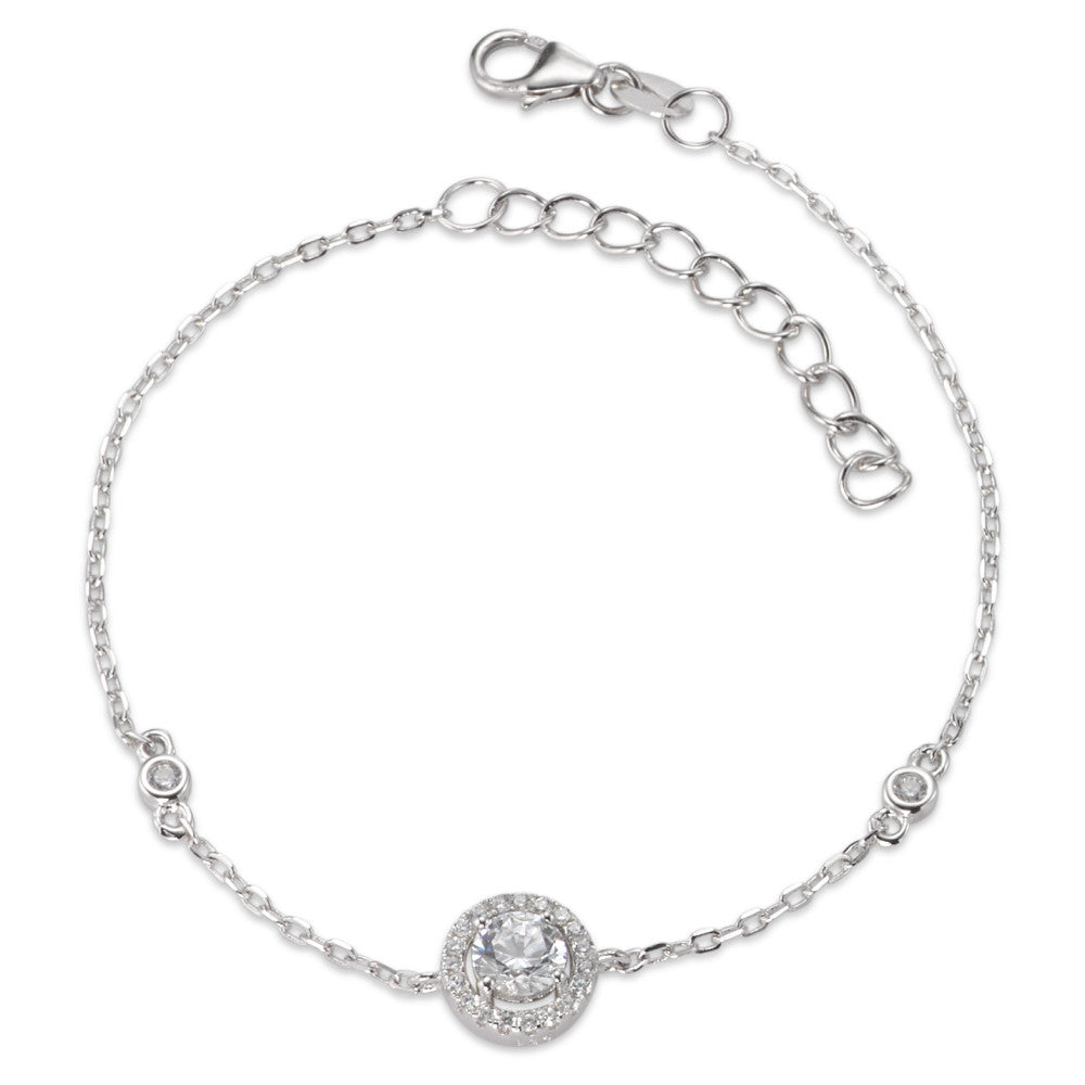 Armbånd Sølv Zirconia rhodineret 16-19 cm