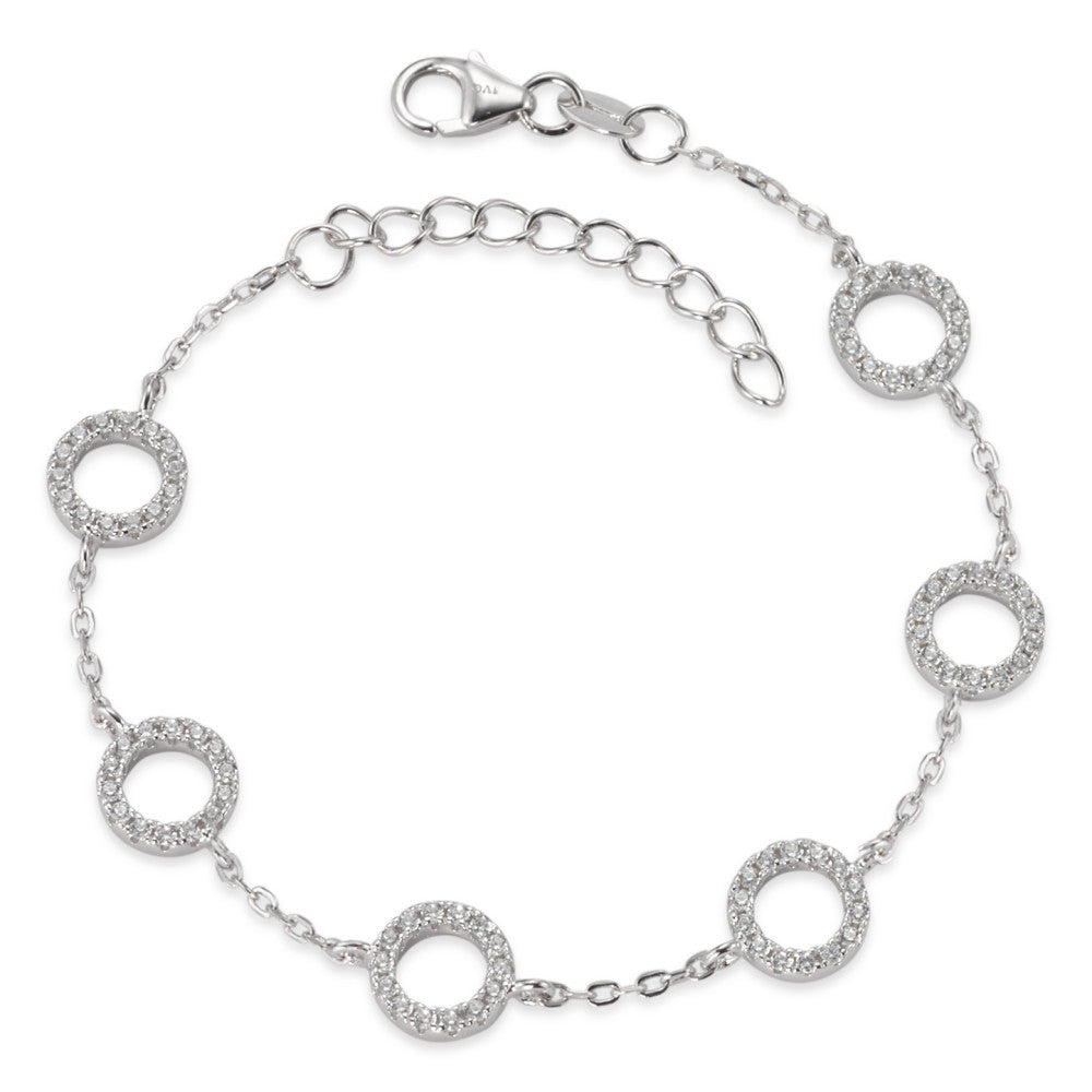 Armbånd Sølv Zirconia rhodineret 16-18.5 cm Ø8 mm