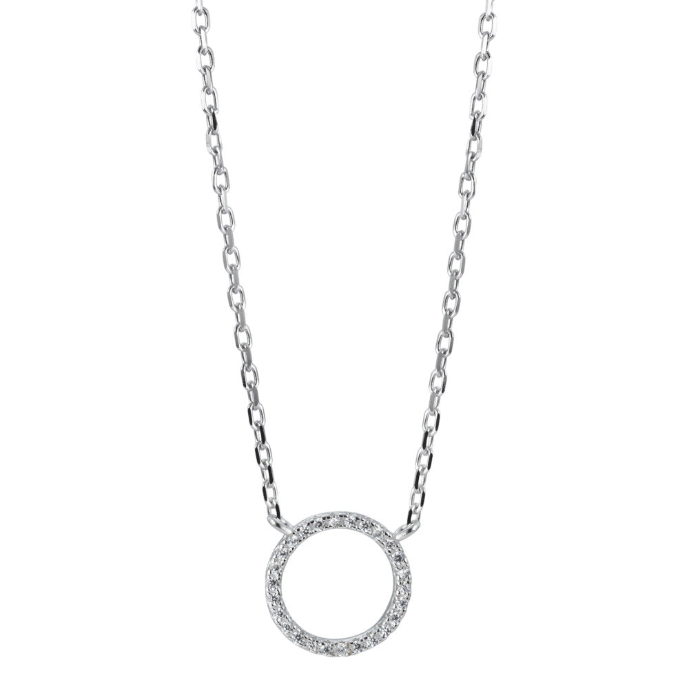 Collier Sølv Zirconia rhodineret 40-45 cm Ø10 mm