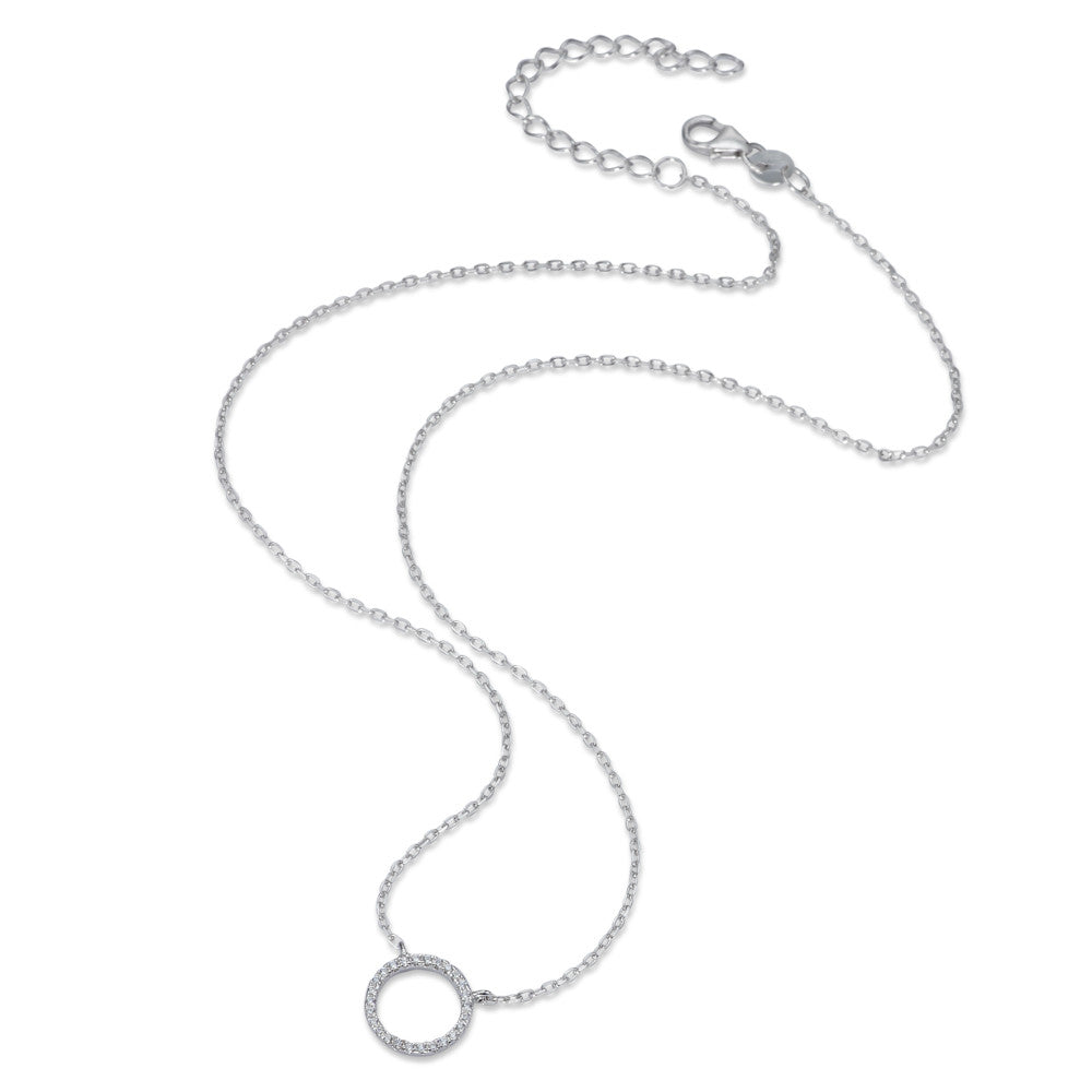 Collier Sølv Zirconia rhodineret 40-45 cm Ø10 mm