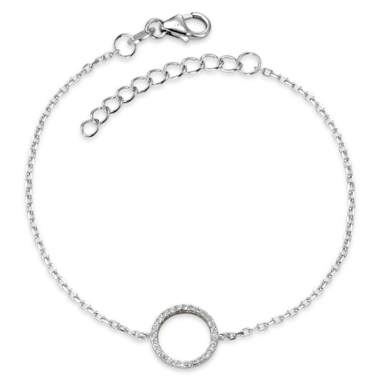 Armbånd Sølv Zirconia rhodineret 16-19 cm