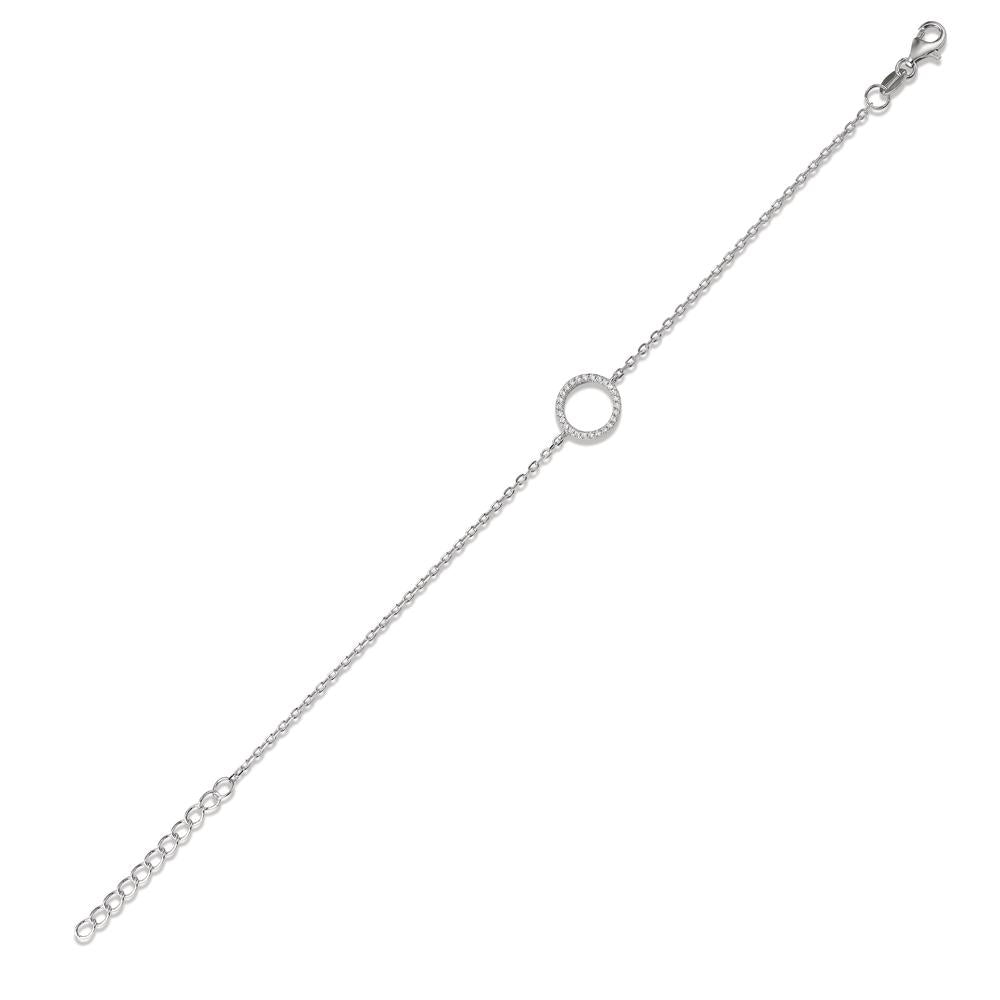 Armbånd Sølv Zirconia rhodineret 16-19 cm