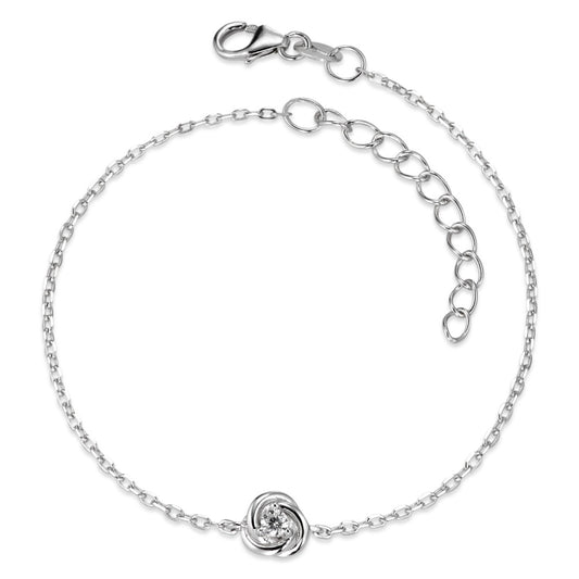 Armbånd Sølv Zirconia rhodineret 16-19 cm