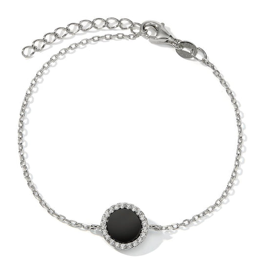 Armbånd Sølv Onyx rhodineret 16-19 cm