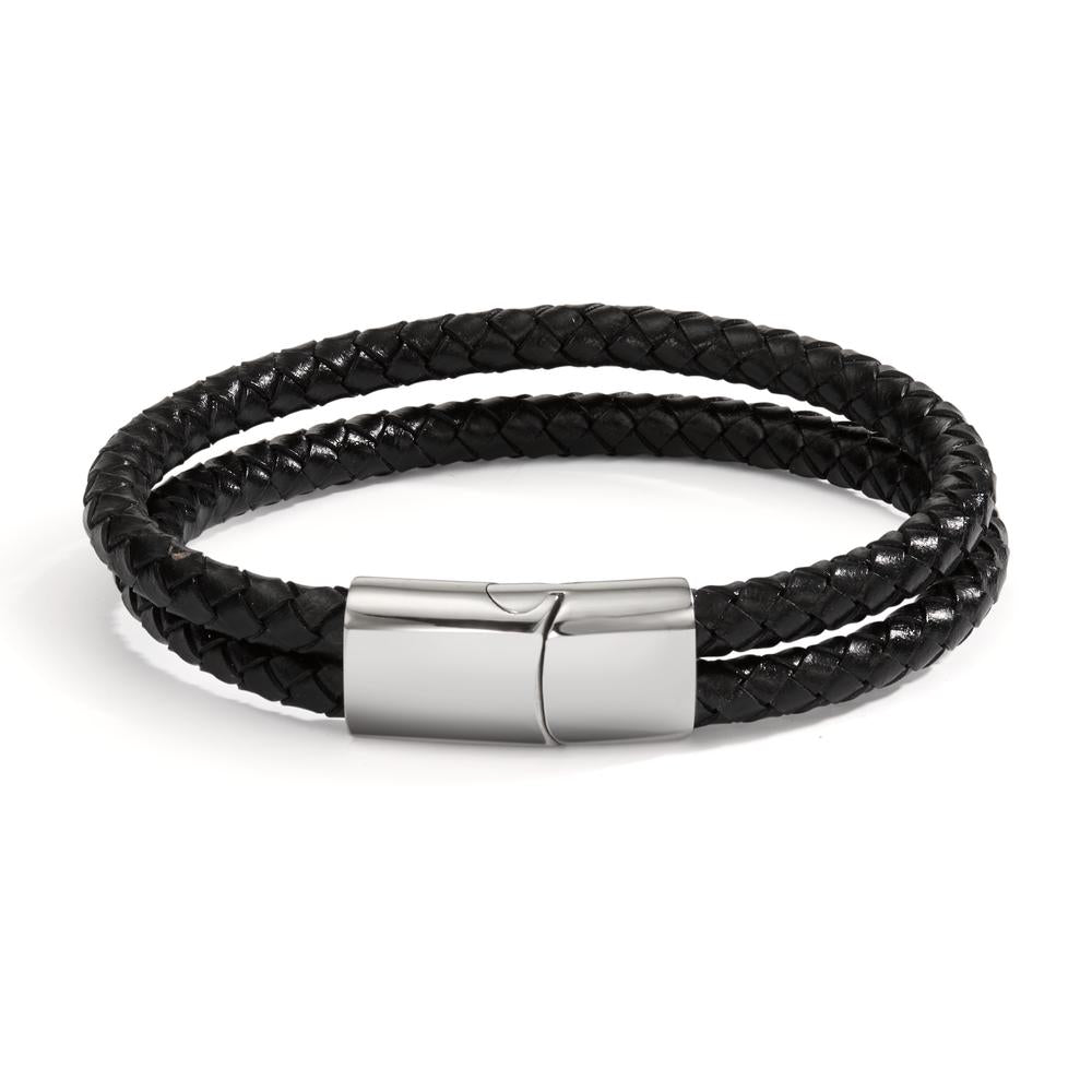 Armbånd Rustfrit stål, Læder 21 cm