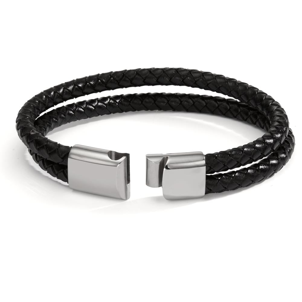 Armbånd Rustfrit stål, Læder 21 cm