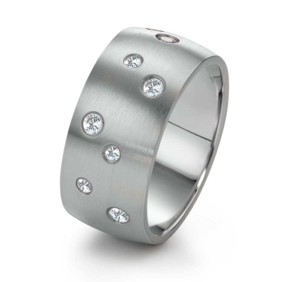 Fingerring Rustfrit stål Zirconia 9 Sten