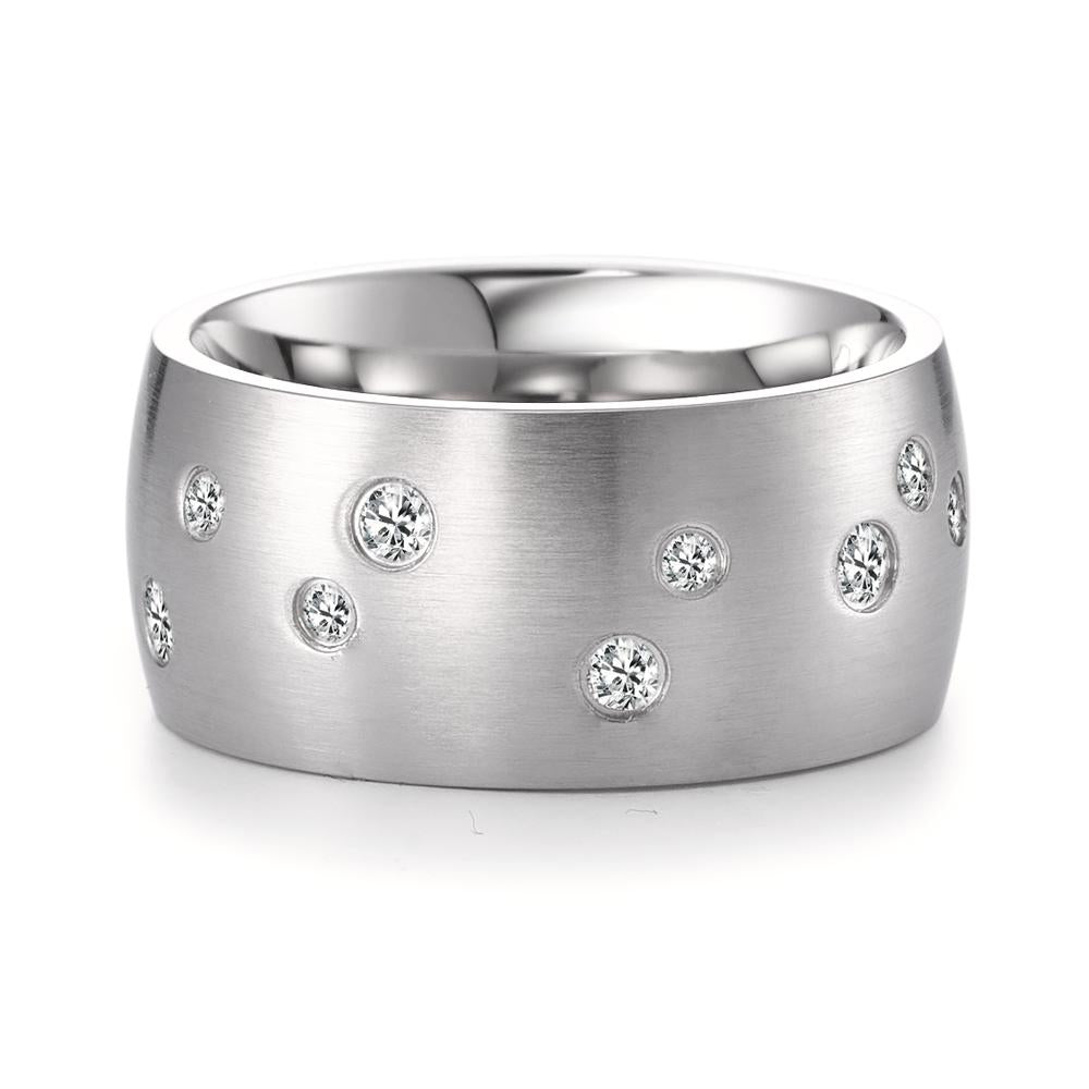 Fingerring Rustfrit stål Zirconia 9 Sten