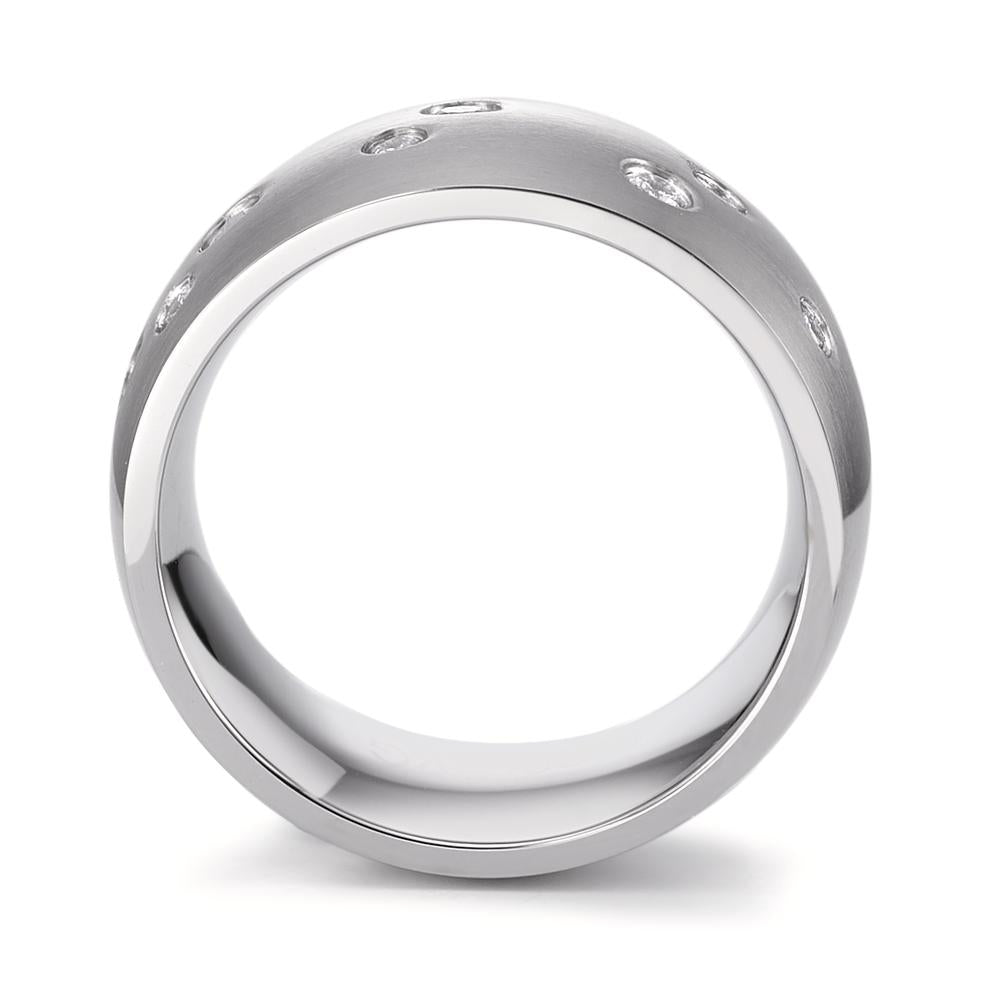 Fingerring Rustfrit stål Zirconia 9 Sten