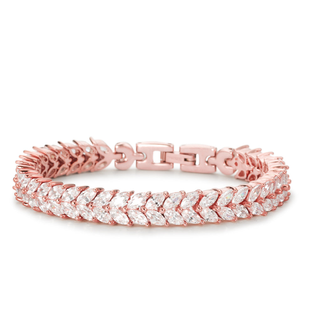 Armbånd Bronze Zirconia rose IP belagt 18.5 cm