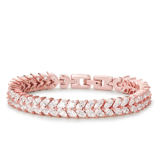 Armbånd Bronze Zirconia rose IP belagt 18.5 cm