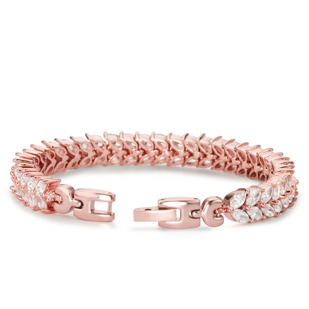 Armbånd Bronze Zirconia rose IP belagt 18.5 cm