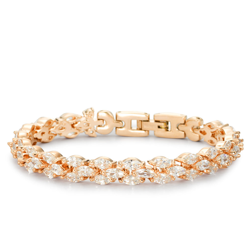 Armbånd Bronze Zirconia gul IP belagt 18 cm