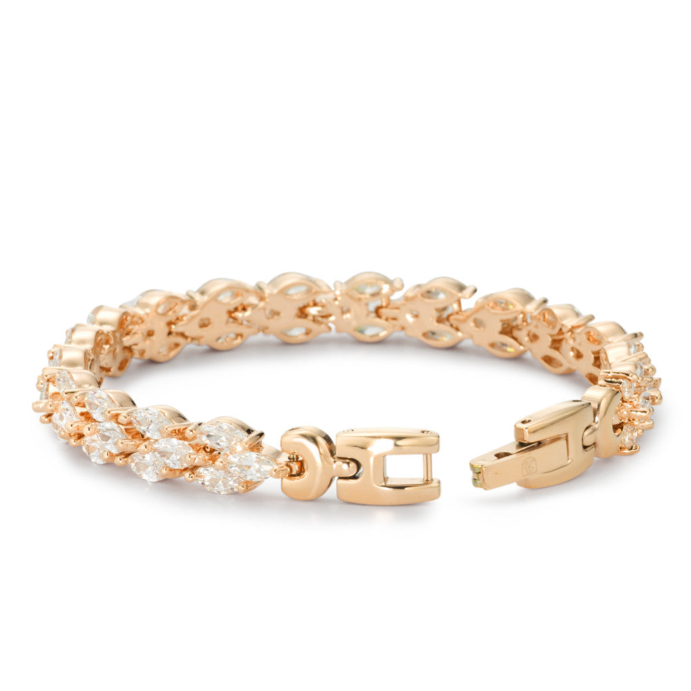 Armbånd Bronze Zirconia gul IP belagt 18 cm