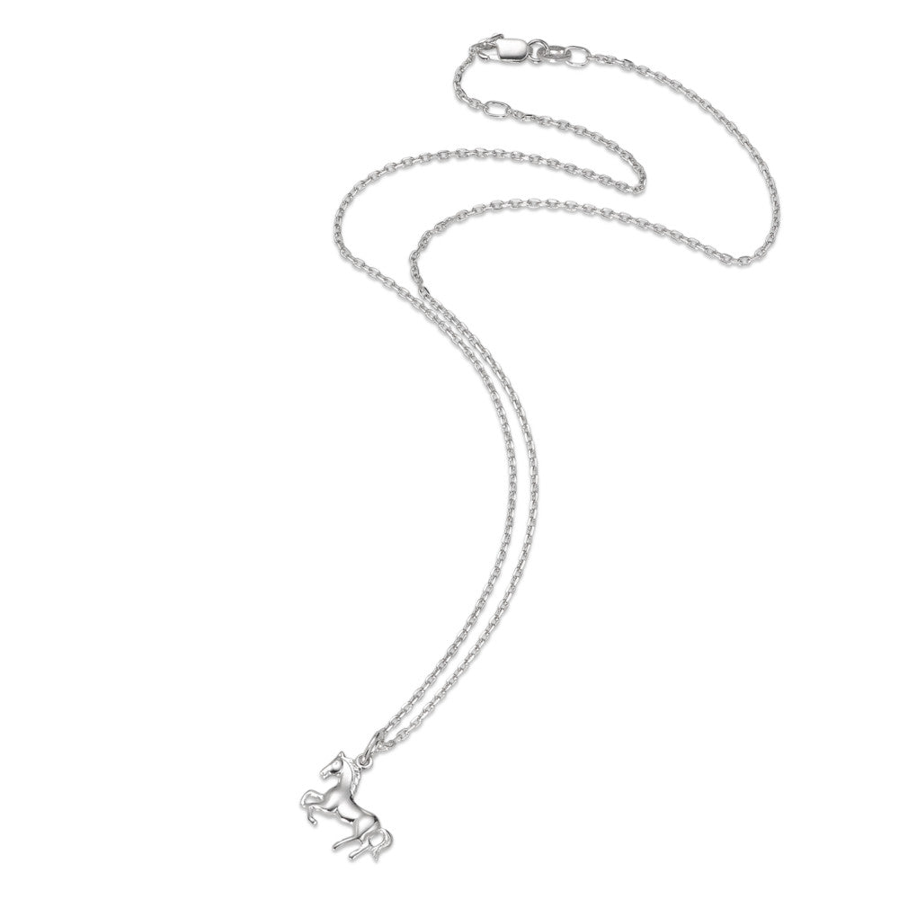 Halskæde med vedhæng Sølv rhodineret Hest 38-40 cm