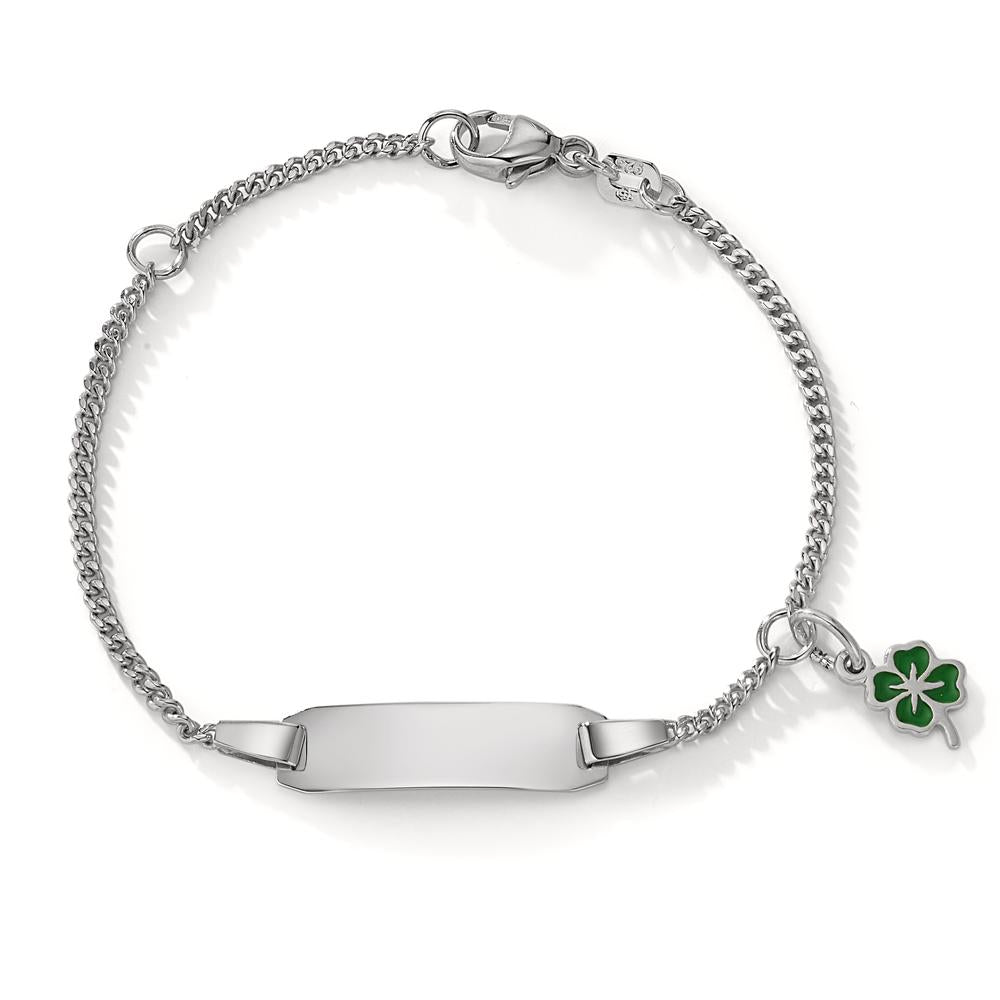 Indgraveret armbånd Sølv rhodineret Shamrock 12-14 cm