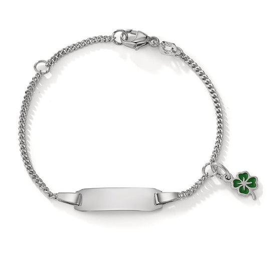 Indgraveret armbånd Sølv rhodineret Shamrock 12-14 cm