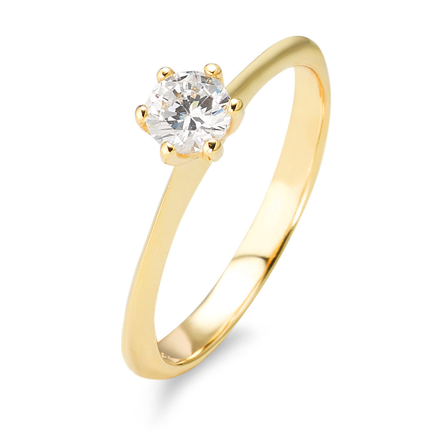 Solitaire ring 375/9K guld Zirconia Ø4.5 mm