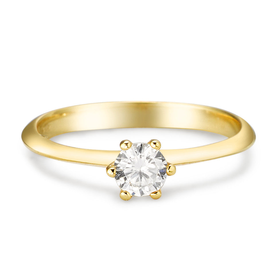 Solitaire ring 375/9K guld Zirconia Ø4.5 mm