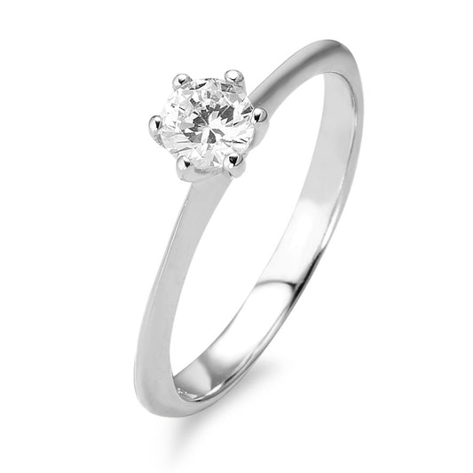 Solitaire ring 375/9K hvidguld Zirconia Ø4.5 mm