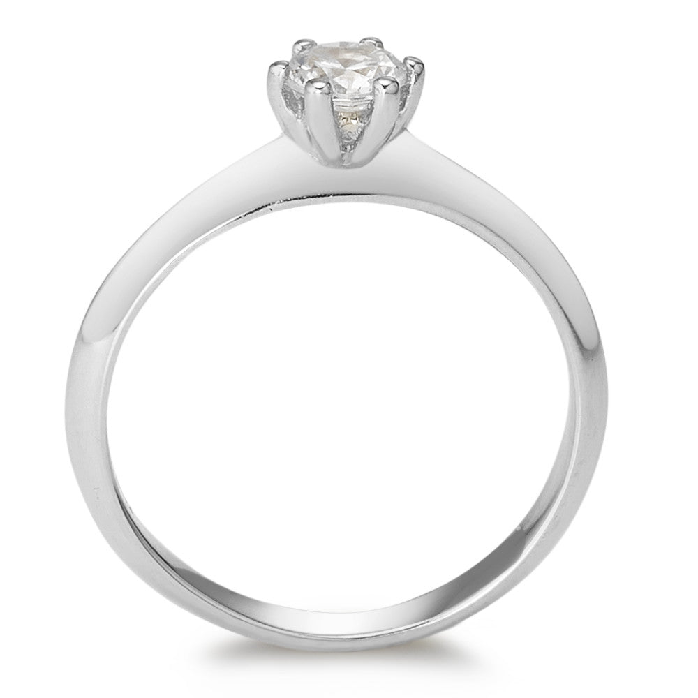 Solitaire ring 375/9K hvidguld Zirconia Ø4.5 mm