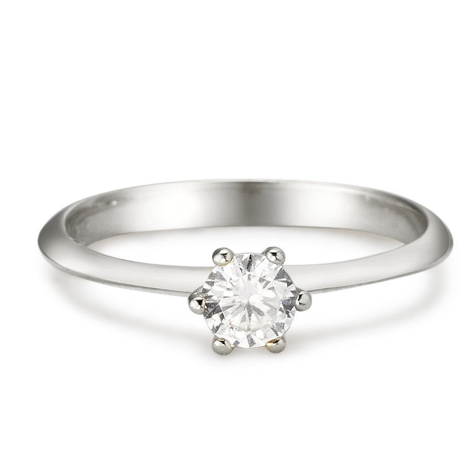 Solitaire ring 375/9K hvidguld Zirconia Ø4.5 mm