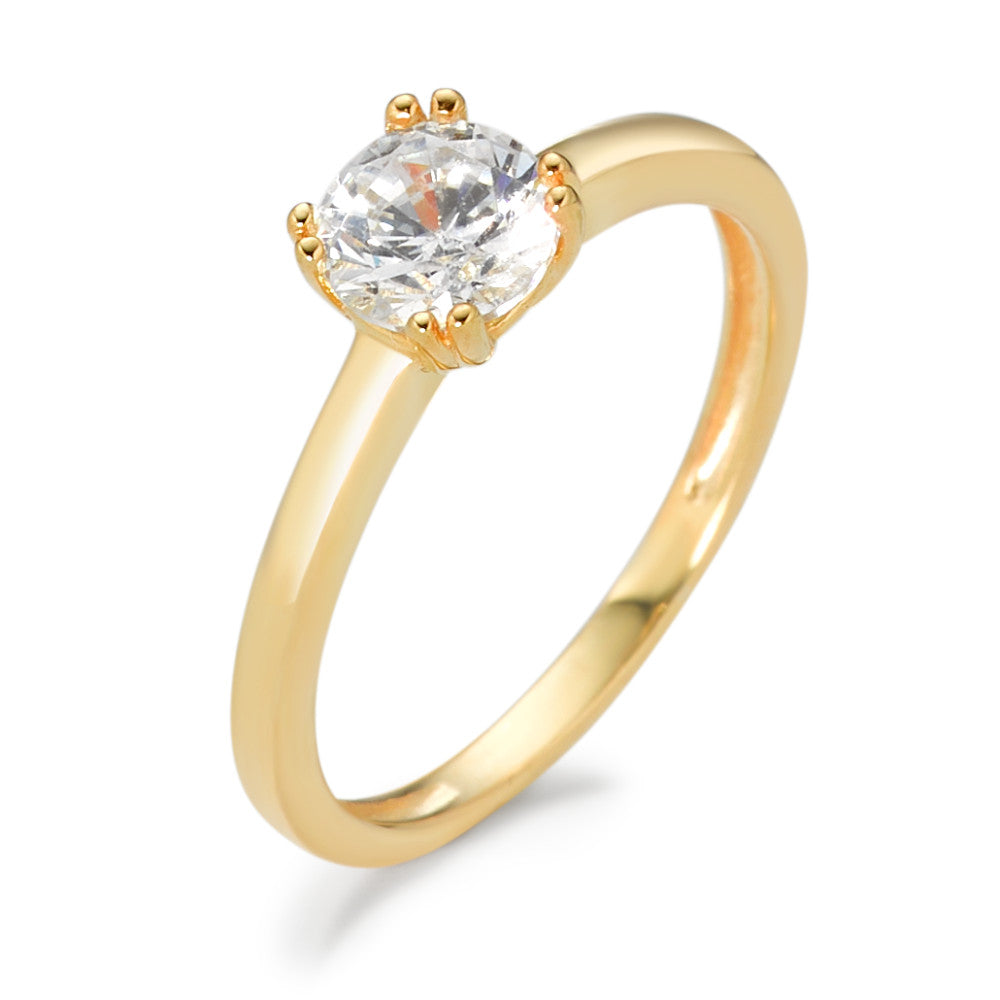 Solitaire ring 375/9K guld Zirconia Ø5.5 mm