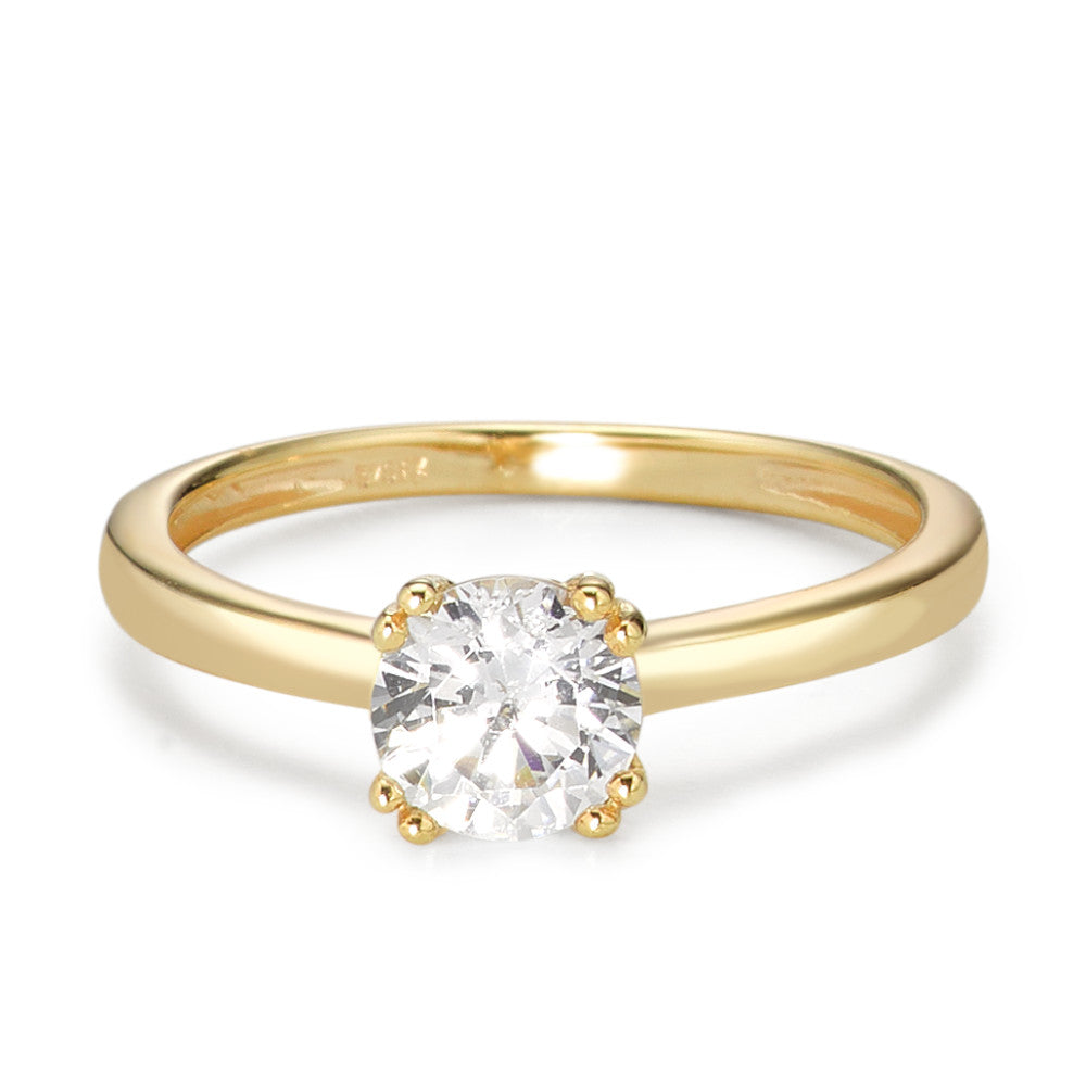 Solitaire ring 375/9K guld Zirconia Ø5.5 mm