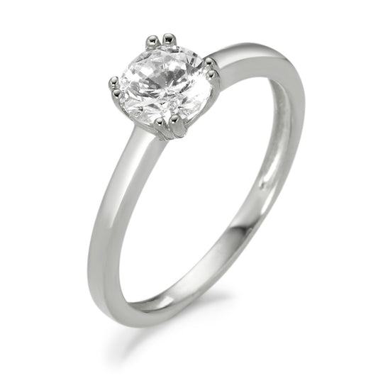 Solitaire ring 375/9K hvidguld Zirconia Ø5.5 mm