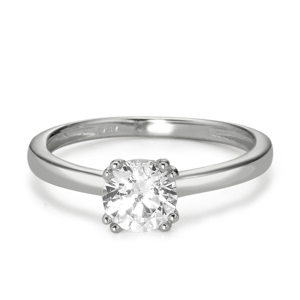 Solitaire ring 375/9K hvidguld Zirconia Ø5.5 mm