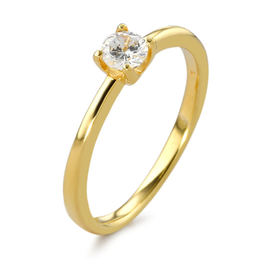 Solitaire ring 375/9K guld Zirconia Ø3.8 mm