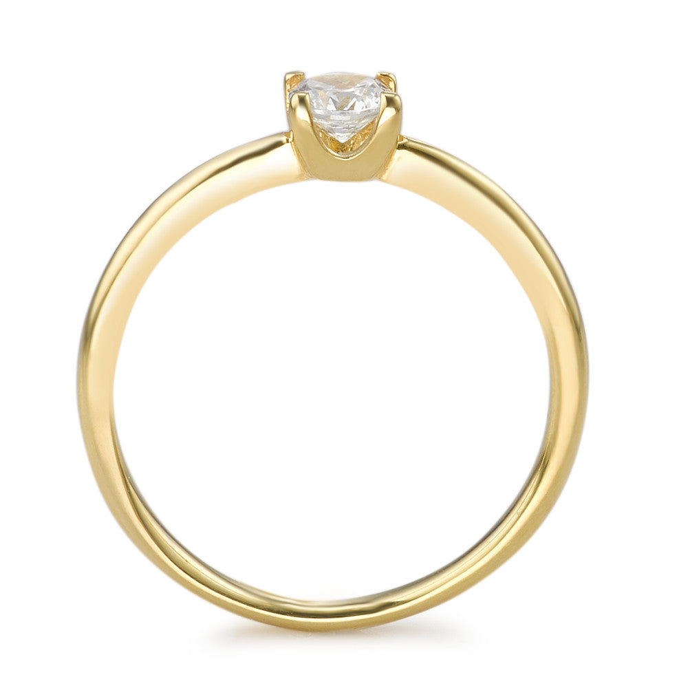 Solitaire ring 375/9K guld Zirconia Ø3.8 mm