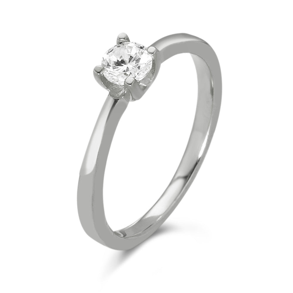 Solitaire ring 375/9K hvidguld Zirconia Ø3.8 mm