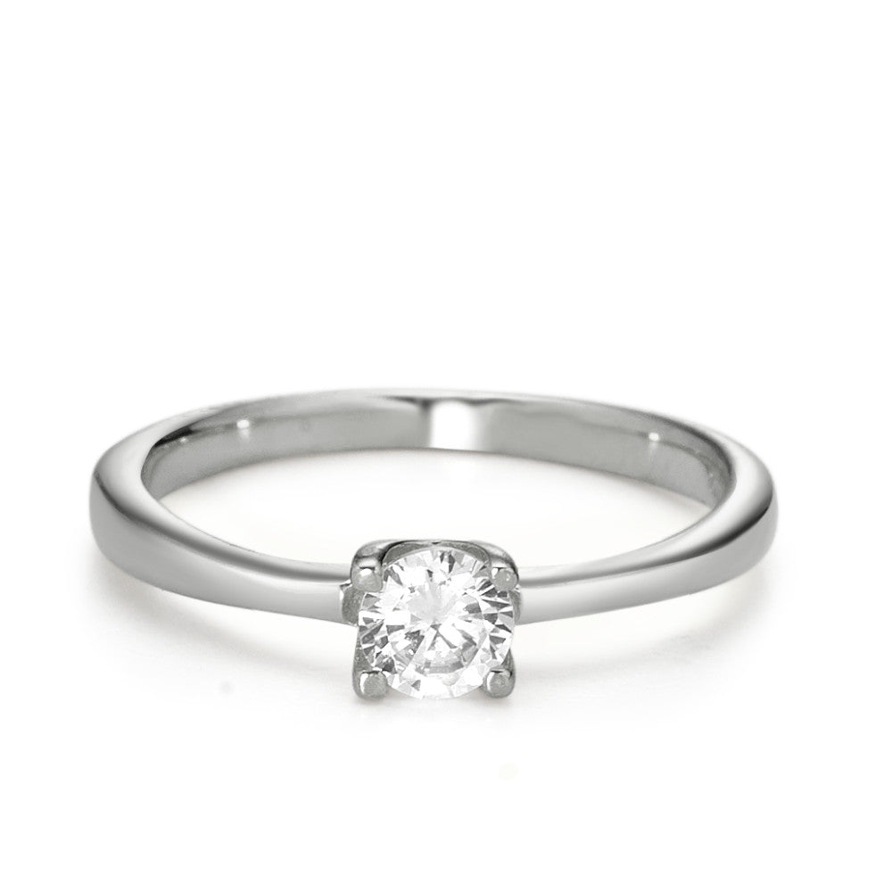 Solitaire ring 375/9K hvidguld Zirconia Ø3.8 mm