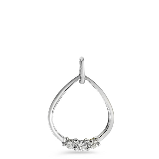 Vedhæng 750/18K hvidguld Diamant hvid , 0.07 ct, 3 Sten , [Brillant], w-si