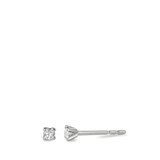 Ørestikker 750/18K hvidguld Diamant hvid , 0.10 ct, 2 Sten , [Brillant], w-si Ø3 mm