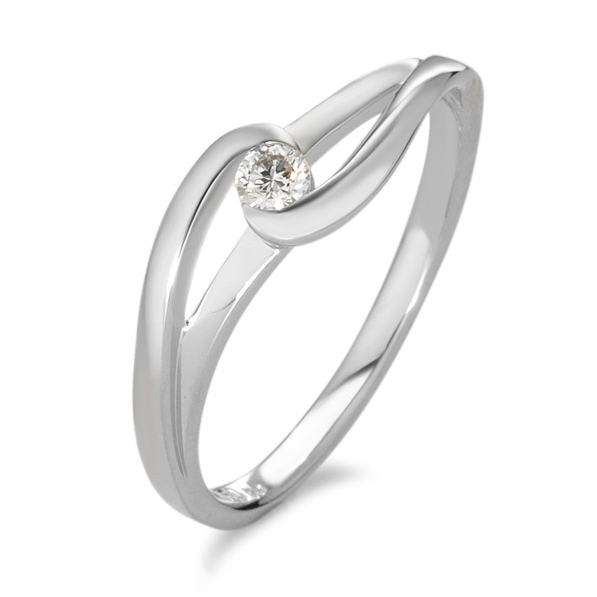 Ringe 750/18K hvidguld Diamant hvid , 0.08 ct, [Brillant], w-si