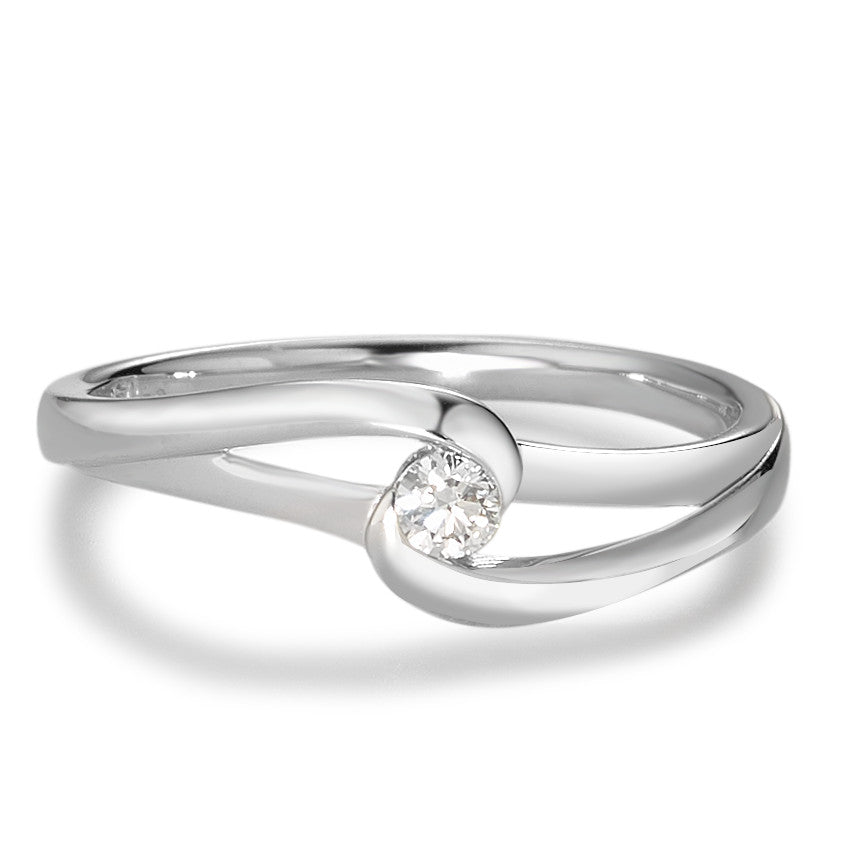 Ringe 750/18K hvidguld Diamant hvid , 0.08 ct, [Brillant], w-si