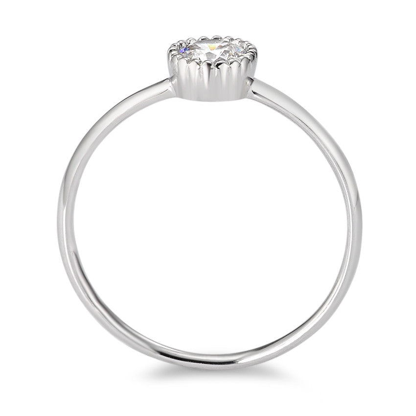 Solitaire ring 375/9K hvidguld Zirconia hvid Ø5.7 mm