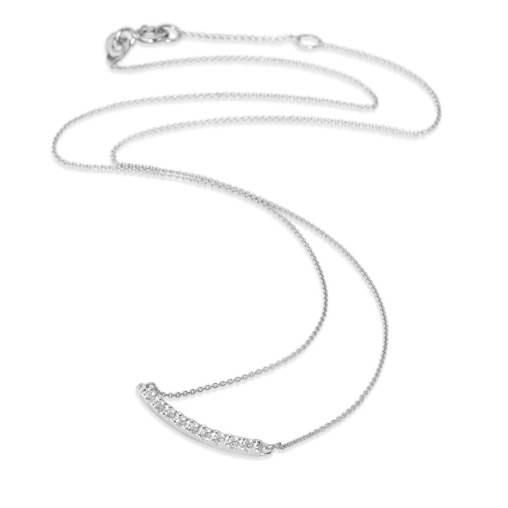 Collier 375/9K hvidguld Zirconia hvid , 9 Sten 40-42 cm