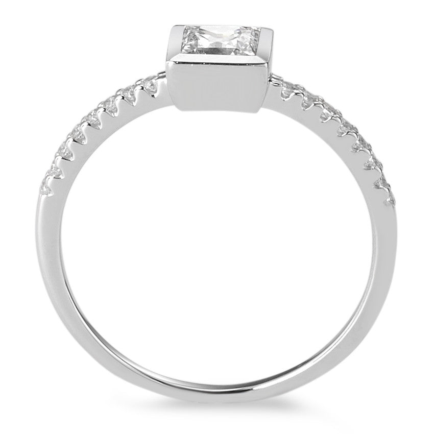 Ringe 375/9K hvidguld Zirconia hvid , 17 Sten Ø5.4 mm