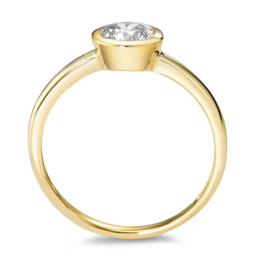 Solitaire ring 375/9K guld Zirconia hvid Ø6.7 mm