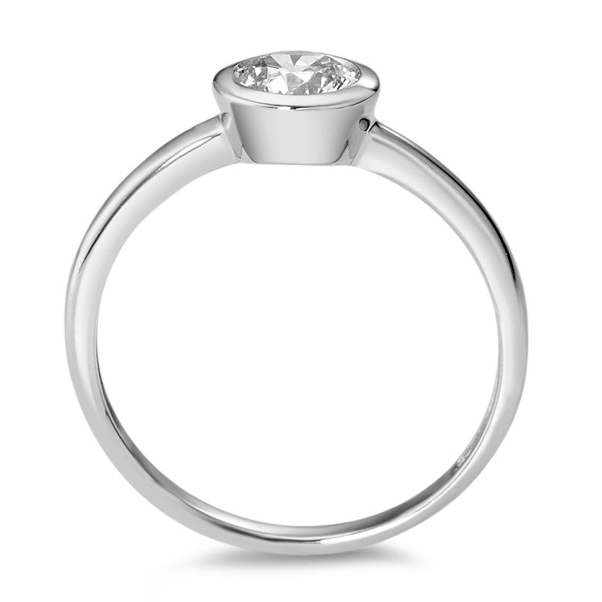 Solitaire ring 375/9K hvidguld Zirconia hvid Ø7 mm