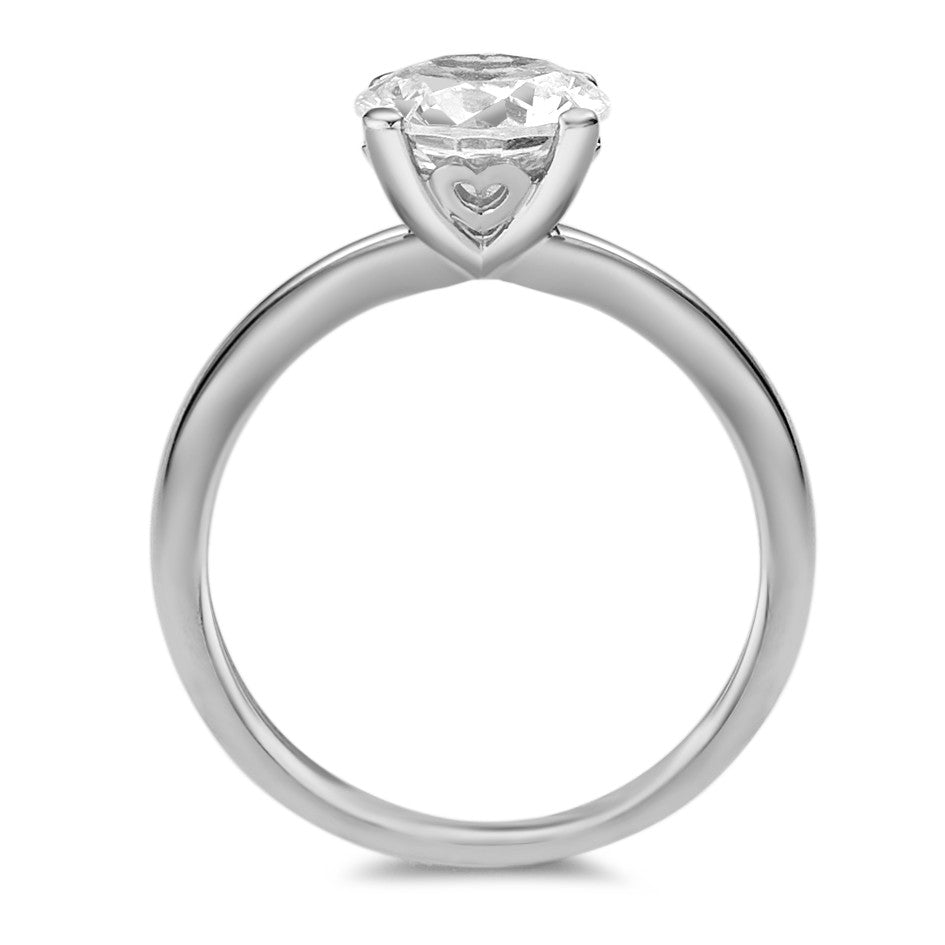 Solitaire ring 375/9K hvidguld Zirconia hvid Ø7 mm