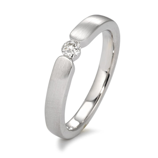 Solitaire ring 750/18K hvidguld Diamant hvid , 0.10 ct, [Brillant], w-si