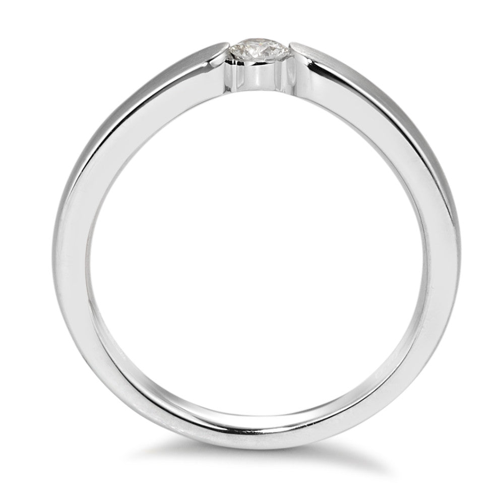 Solitaire ring 750/18K hvidguld Diamant hvid , 0.10 ct, [Brillant], w-si