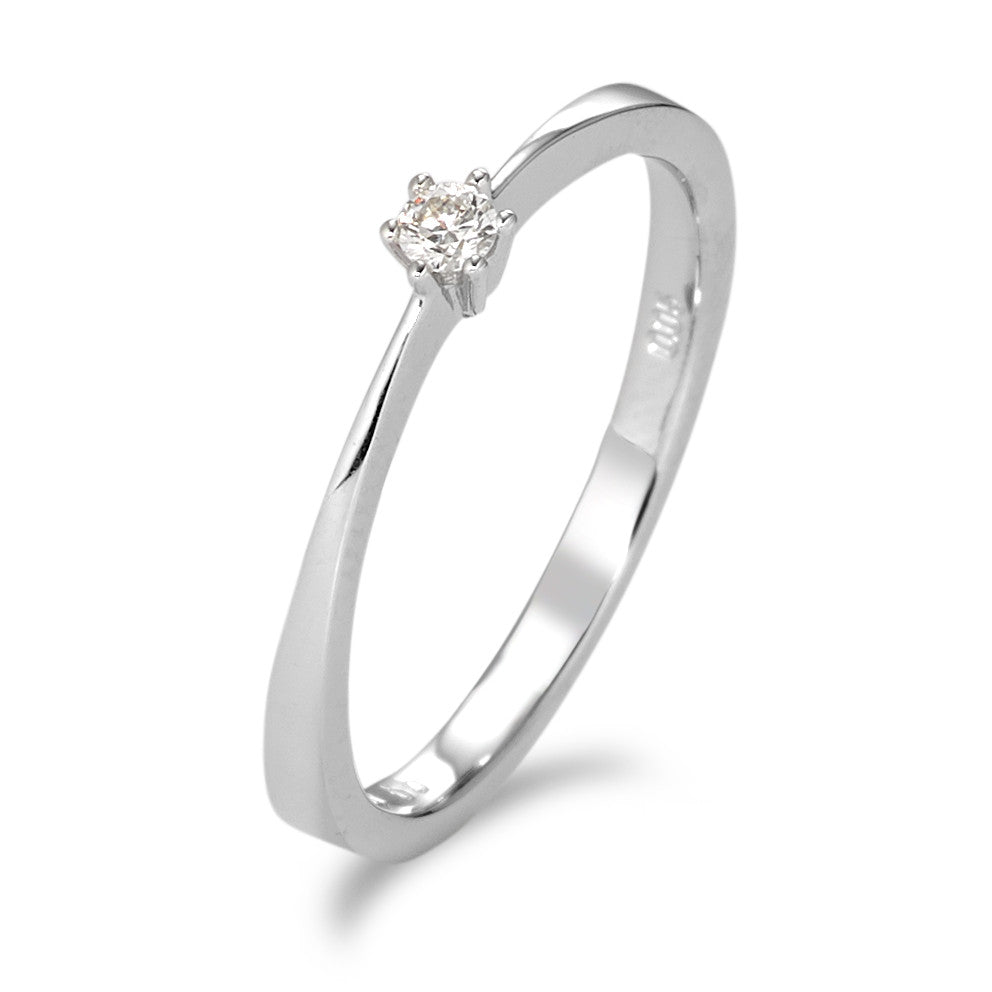 Solitaire ring 750/18K hvidguld Diamant hvid , 0.05 ct, [Brillant], w-si