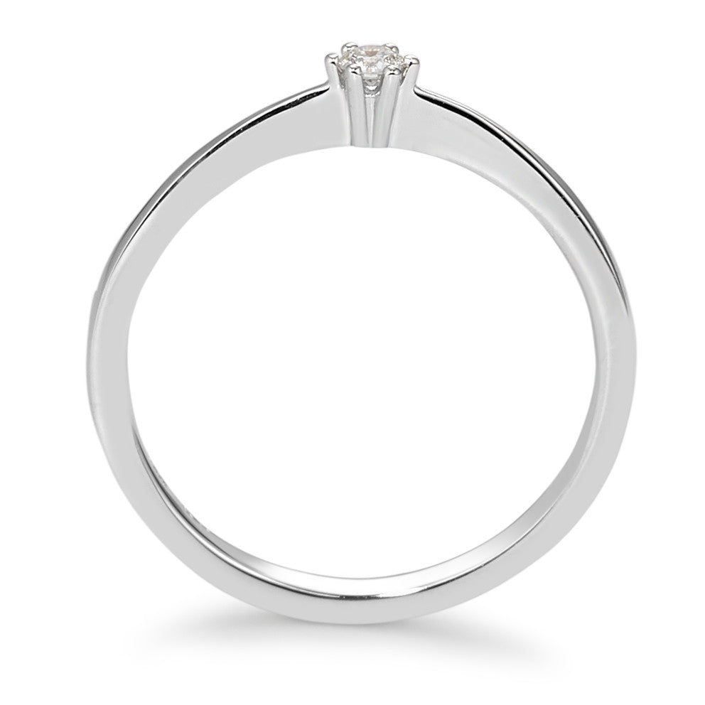 Solitaire ring 750/18K hvidguld Diamant hvid , 0.05 ct, [Brillant], w-si