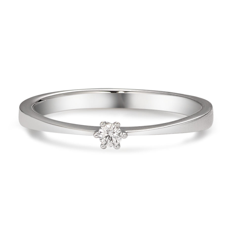 Solitaire ring 750/18K hvidguld Diamant hvid , 0.05 ct, [Brillant], w-si